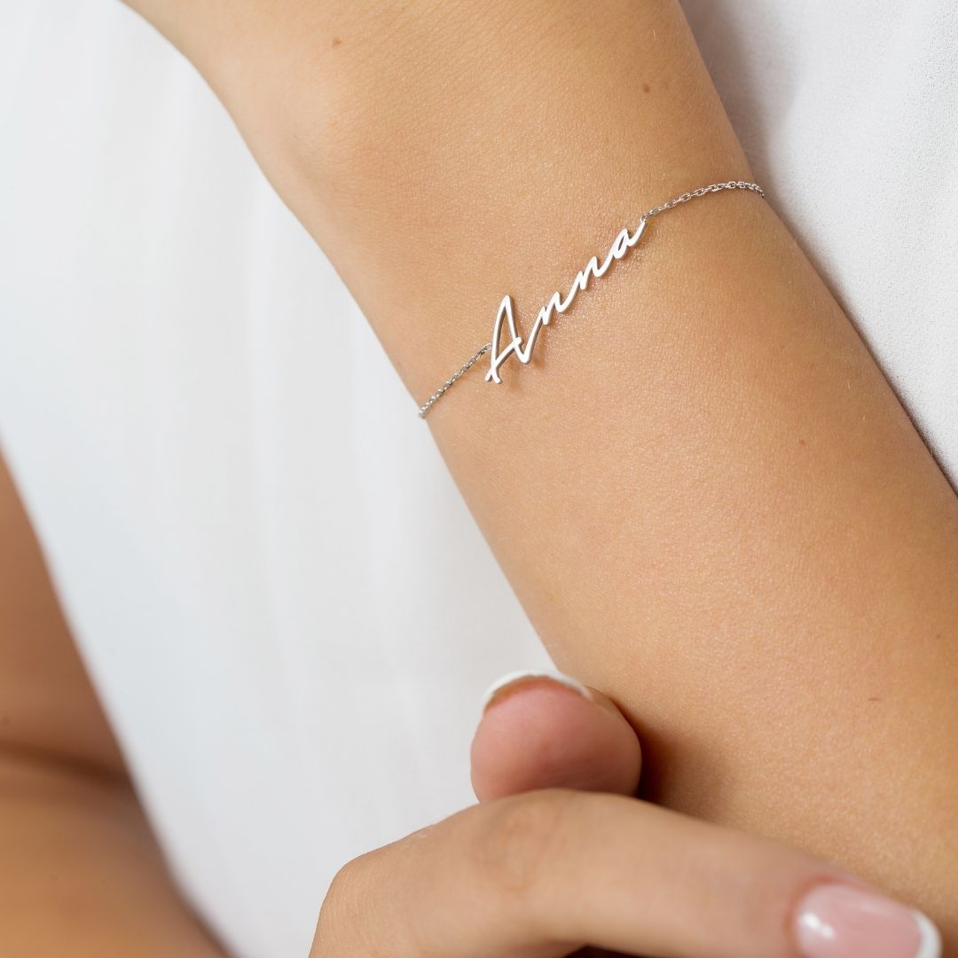 Custom Name Bracelets for women Christmas Gift for her Sterling Silver name bracelet