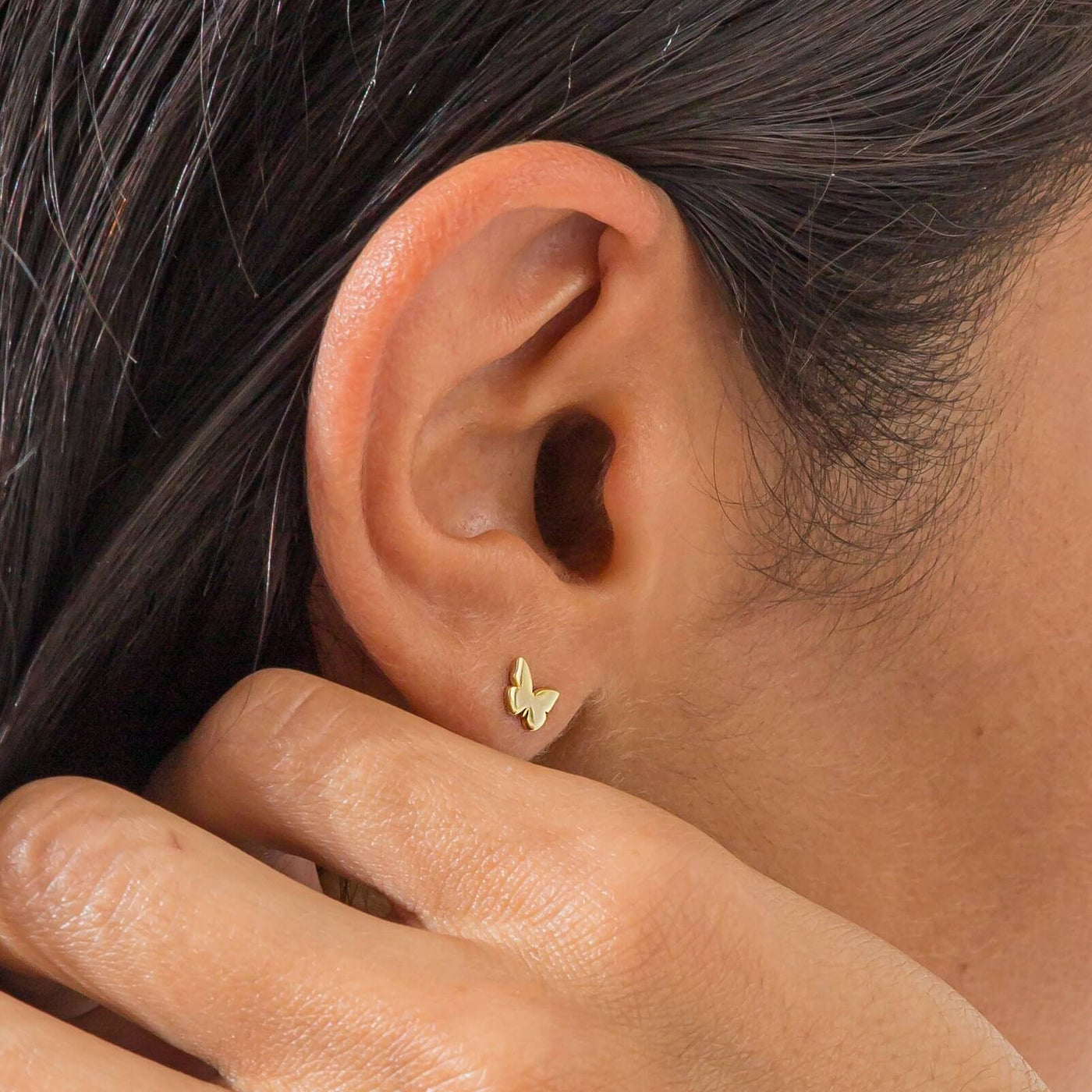 14K Gold Butterfly Earring Christmas Gift