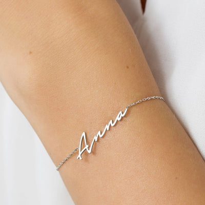 Custom Name Bracelets for women Christmas Gift for her Sterling Silver name bracelet