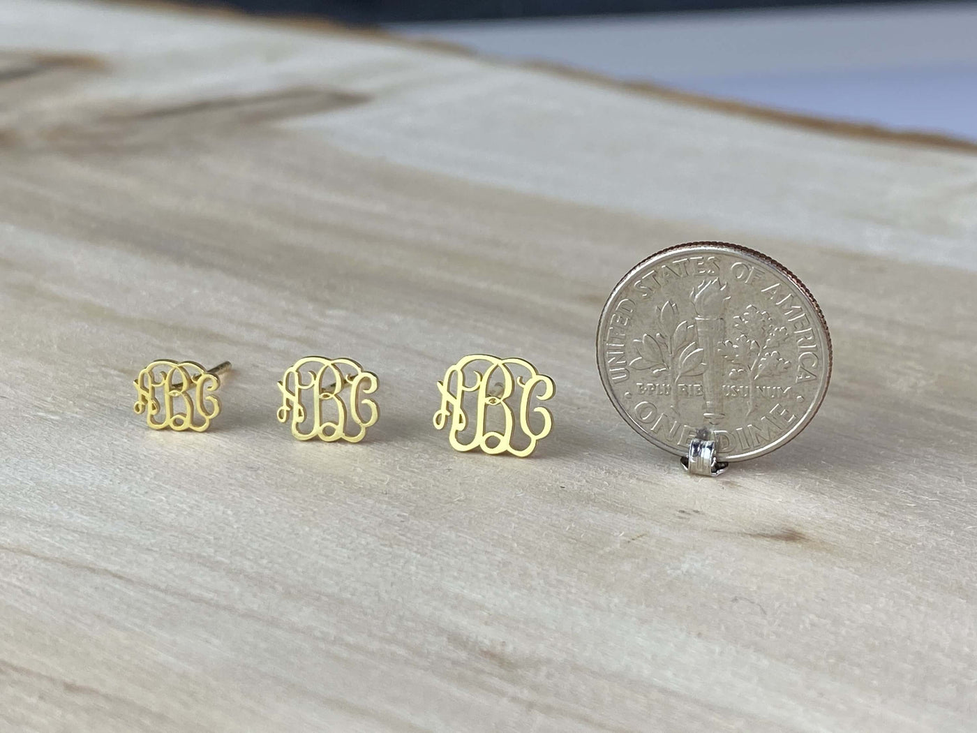 Monogram Earrings Size Comparison