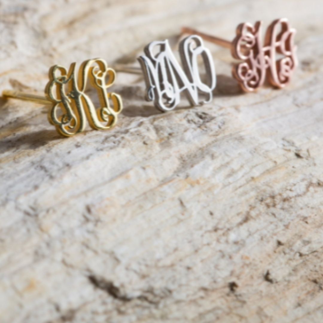 Personalized monogram Earrings Christmas Gifts